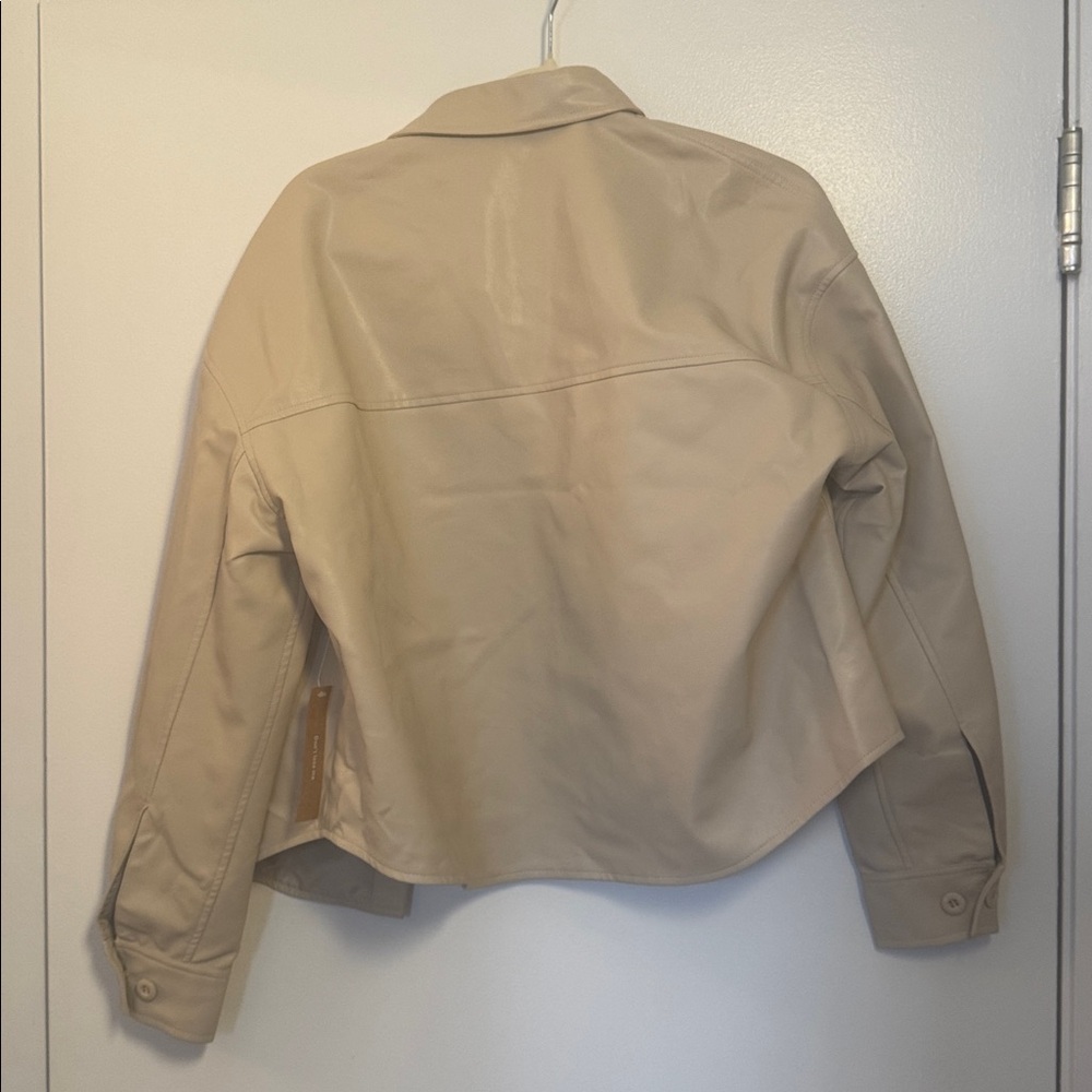 Vegan Leather Shirt in Sand (NWT) - Picture 5 of 7